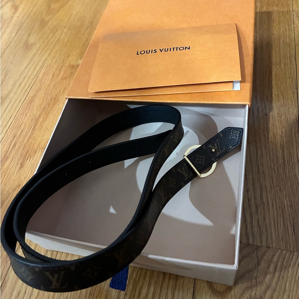 Louis Vuitton Monogram Black and Brown Belt